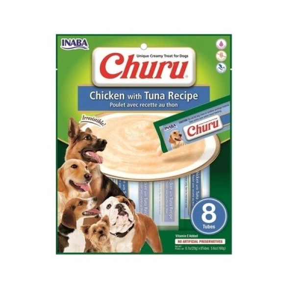 CIAO Churu Cream Ton Balıklı ve Tavuklu Sıvı Köpek Ödül Maması 20gr (8'li)-altan-mama