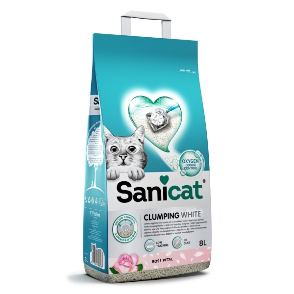 Sanicat Clumping White Gül Kokulu Kedi Kumu 8lt-altan-mama