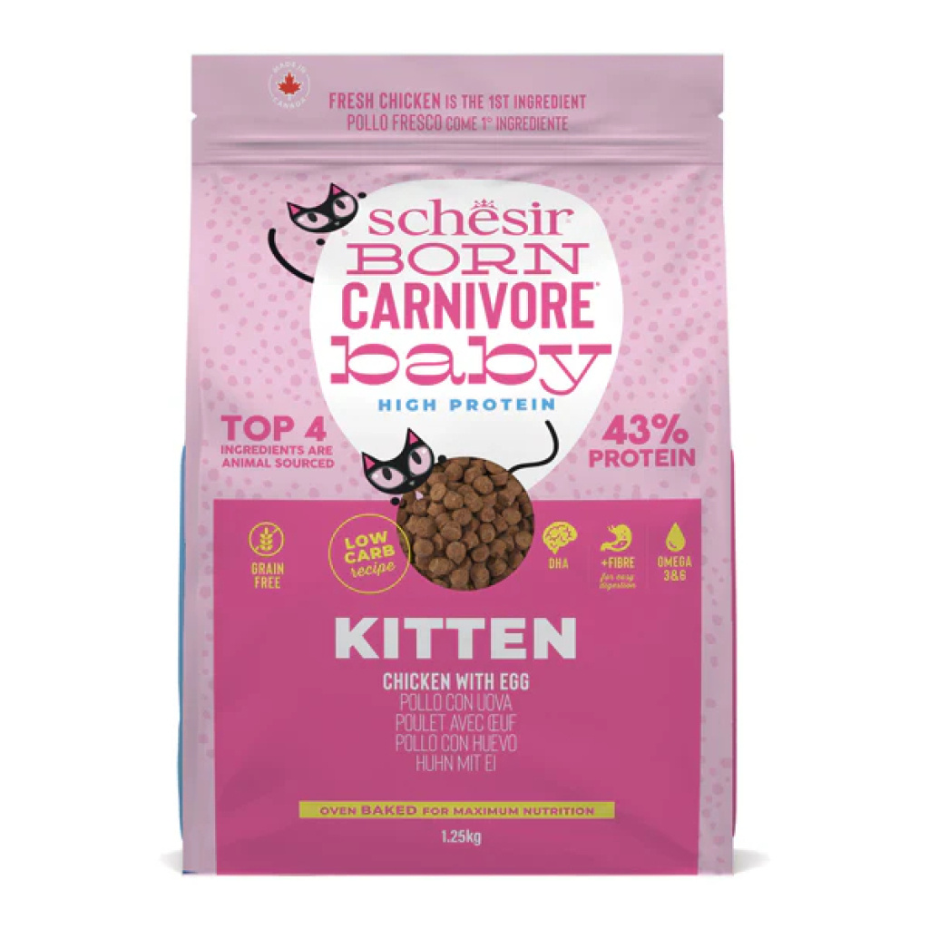 Schesir Born Carnivore Baby Tavuklu ve Yumurtalı Yavru Kedi Maması 1